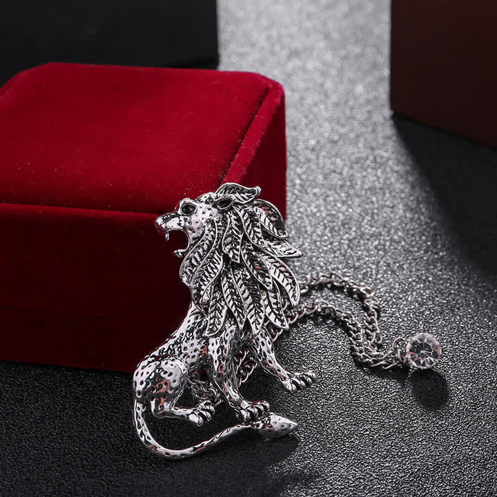 Men's Domineering Lion Chain Brooch