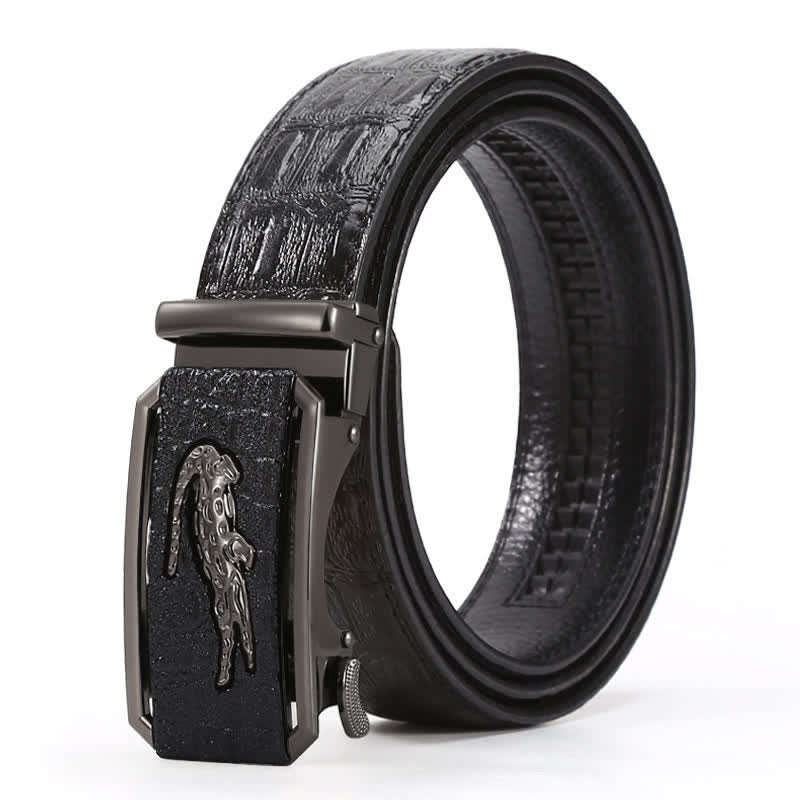 Men's Crocodile Relief Buckle Leather Belt