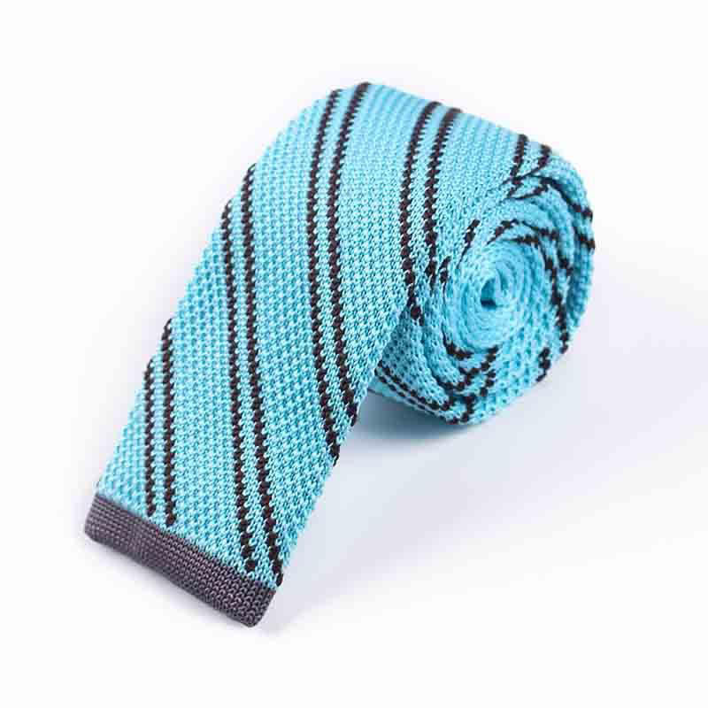 Men's Diagonal Striped Knitted Necktie