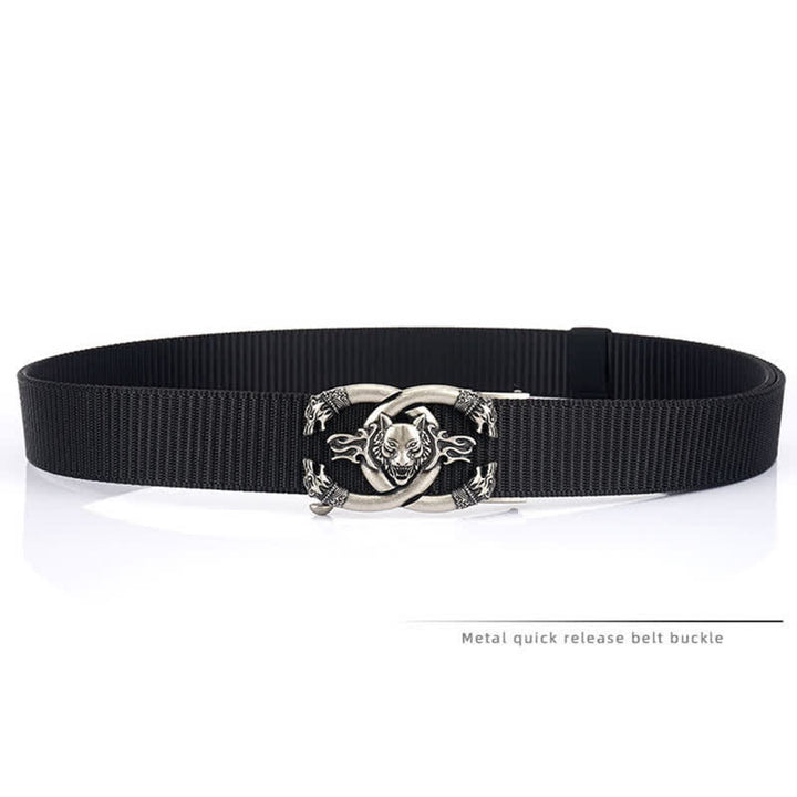 Men's Fierce Wolves In Flame Nylon Belt