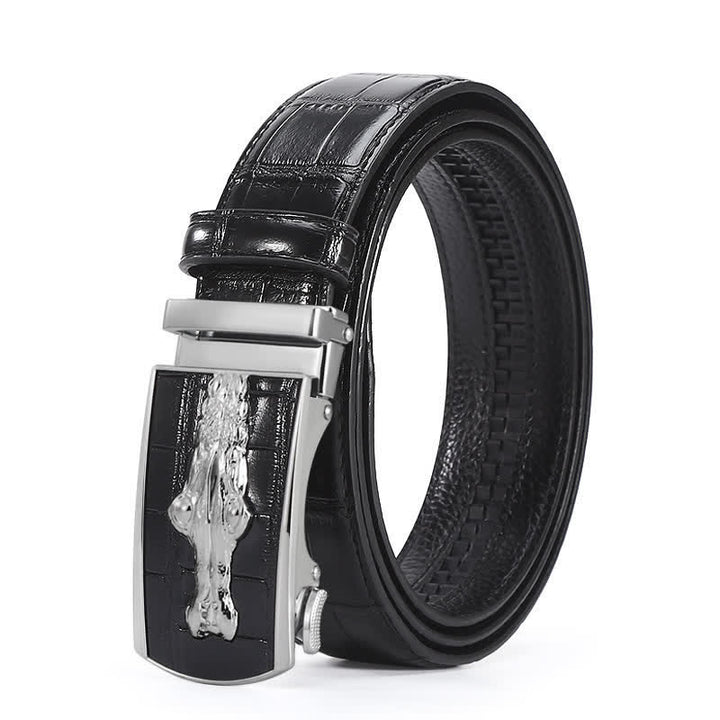 Men's Crocodile Pattern Automatic Buckle Leather Belt