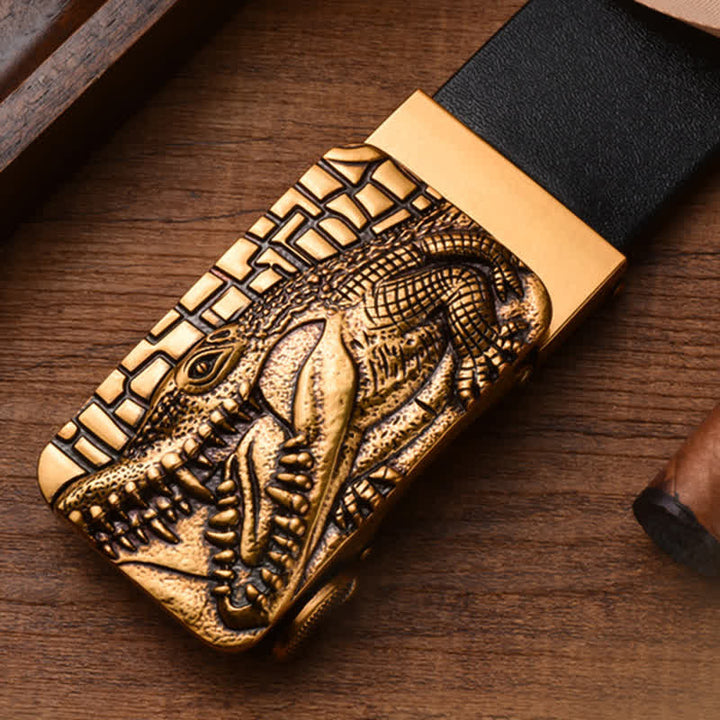 Men's Domineering Crocodile Automatic Formal Leather Belt