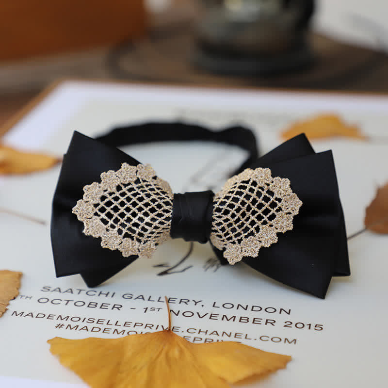 Men's Elegant Flower Lace Bow Tie