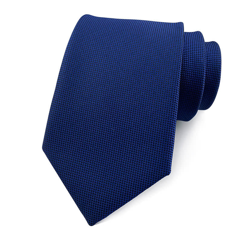 Men's Simple Solid Color Skinny Necktie - Navy - image 2