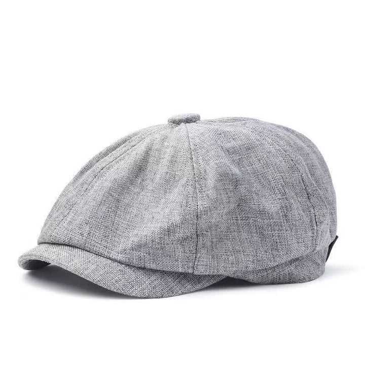 Casual Breathable Linen Octagonal Beret Cap