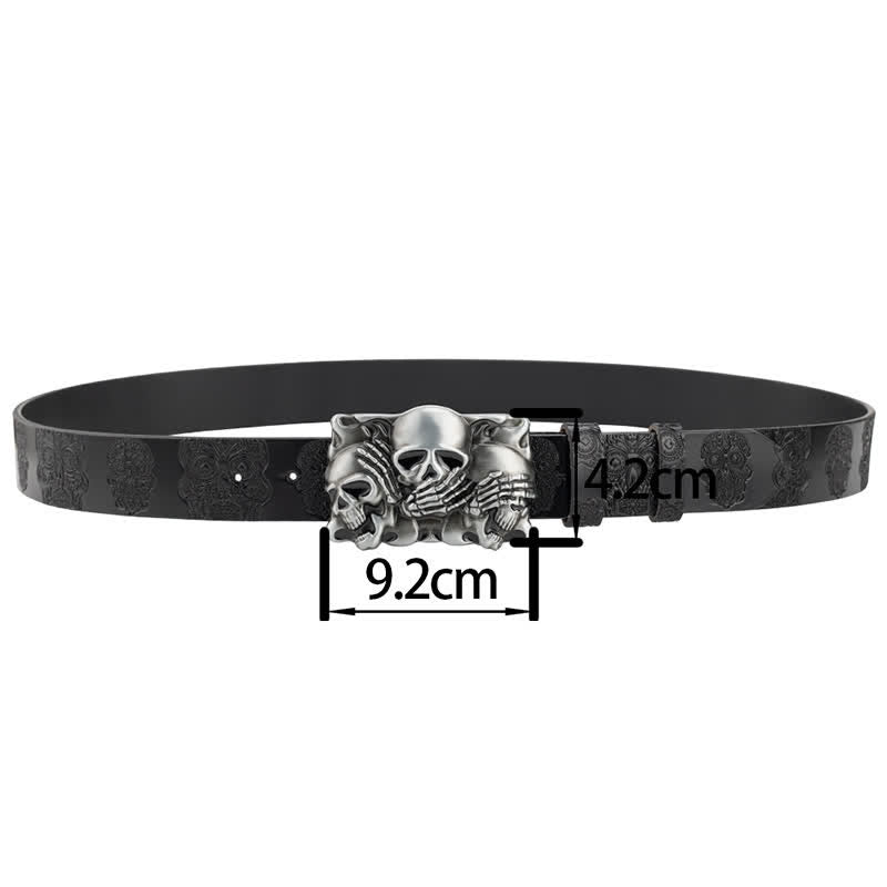 Men's Gothic Horrible Laugh Skeleton Leather Belt